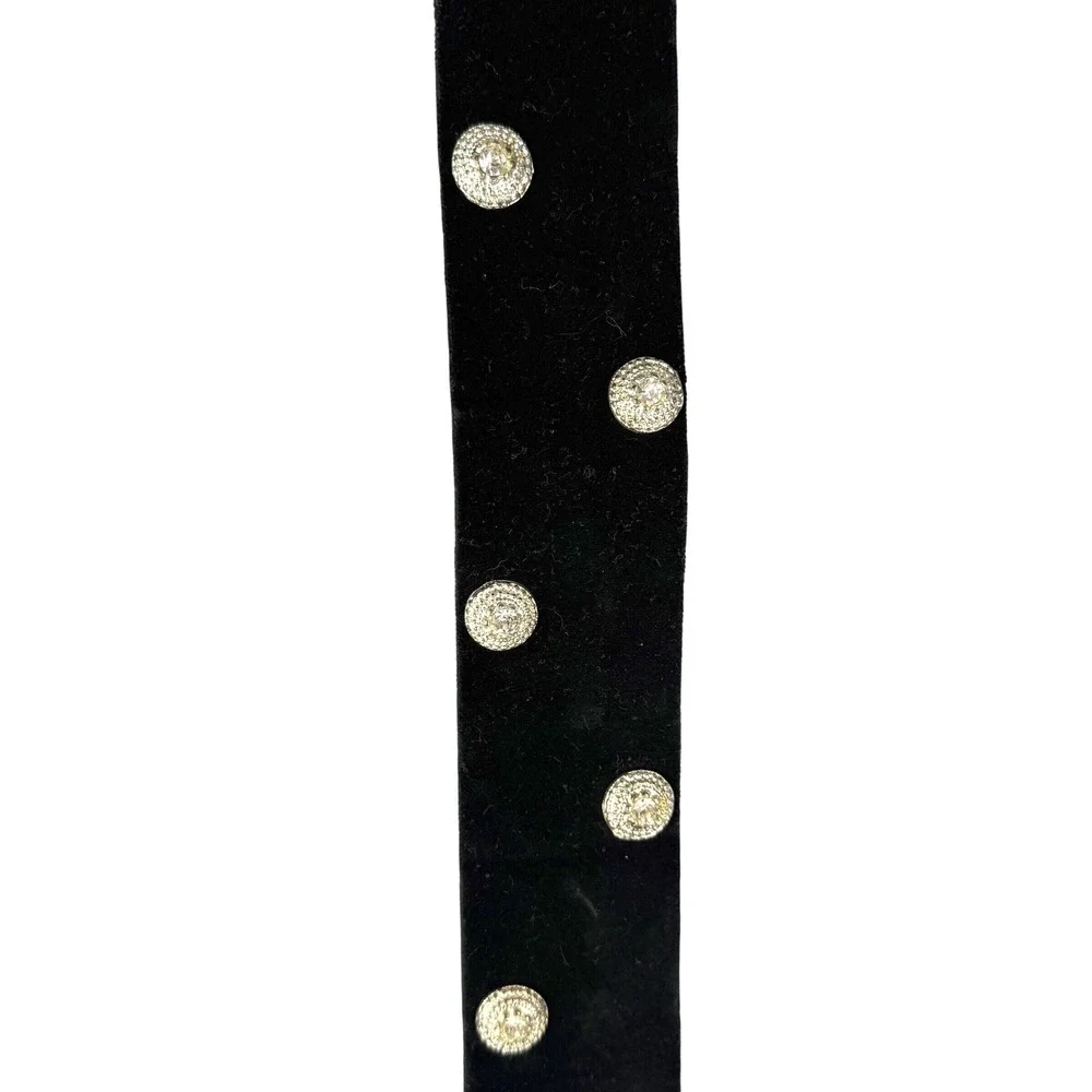 Vintage The Limited Rhinestone‎ Belt Velvet Womens Size Large Hollywood Glam